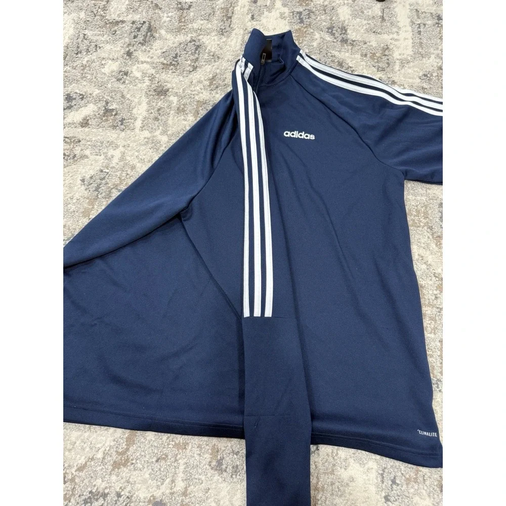 Adidas Sereno‎ 19 Soccer Training Track Jacket Top XXL Blue 1/4 Zip Aeroready